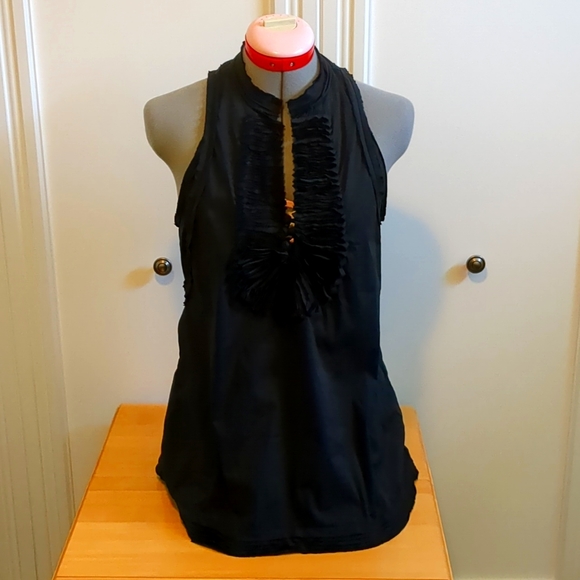 Racer back mini dress / tunic with modern take on Victorian detail - Picture 3 of 5